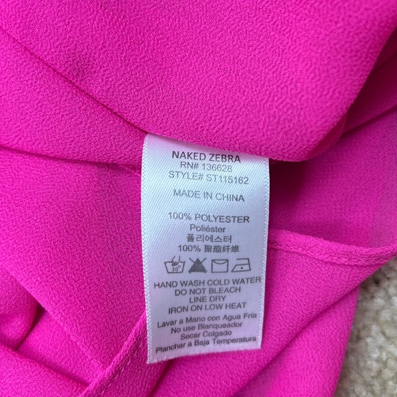 Naked Zebra Hot Pink Sleeveless Mock Neck Camisole - Picture 8 of 9